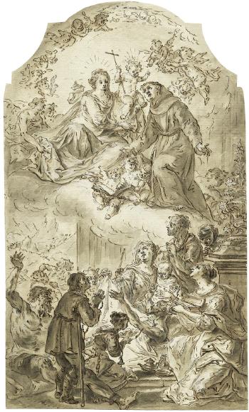 Der hl. Antonius als Fürbitter für die Kranken und Armen by 
																	Johann Baptist Enderle