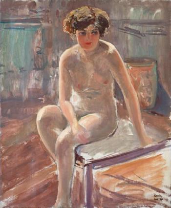 Femme nue assise by 
																	Leon Kamir-Kaufman