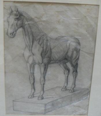 Étude d'un plâtre de cheval by 
																	Henri Geoffroy de la Ruille