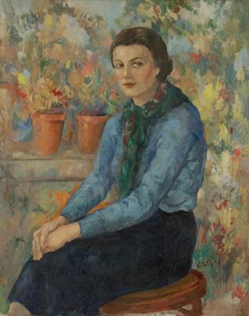 Portrait de femme assise by 
																	Macario Vitalis