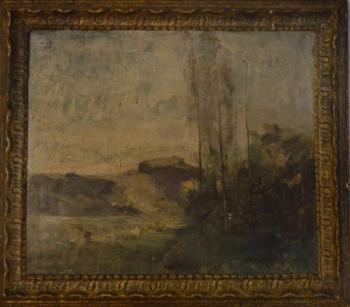 Paysage à Crémieu by 
																	Auguste Francois Ravier