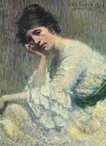 Jeune femme assise by 
																	A Wallaert