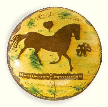 Running Horse Silhouette Resist Plate by 
																	Conrad Kolb Ranninger