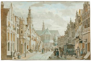 The Langestraat, Alkmaar, With The Town Hall And The St. Laurenskerk by 
																	Cornelis Pronk