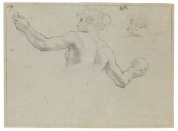 A Study For A Female Allegorical Figure And A Separate Study For Her Head; A Study For The Same Figure by 
																	Antonio Domenico Gabbiani