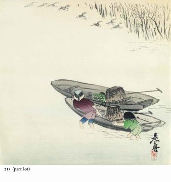 A large group of approximately 330 miscellaneous oban prints, surimono and bookplates, including later editions by 
																	Kono Naotoyo Bairei
