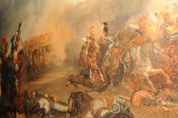 Cavalry skirmish by 
																			Pierre Jules Jollivet