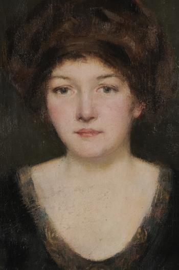 Portrait of a young woman by 
																			Carl J Nordell