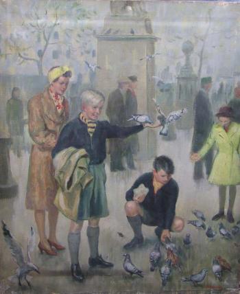 Feeding the Pigeons - Trafalgar Square by 
																	Michael B Critchlow