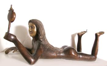 Untitled (table stand - woman with mirror) by 
																			Leon Falconnier