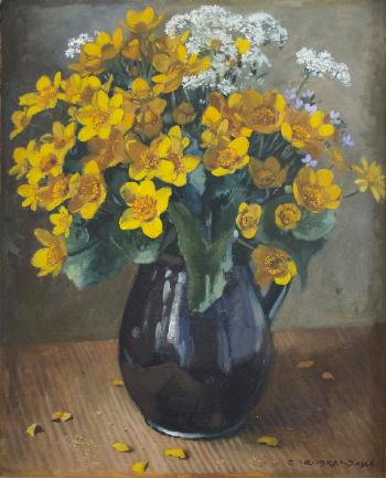 Dotterblumen und Wiesenschaumkraut in Vase by 
																	Otto Neubrand
