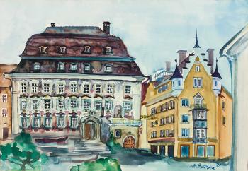 Blick vom Marktplatz in Lindau auf das Haus zum Cavazzen by 
																	Walter Onderka