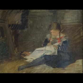 Bambina che cuce by 
																	Horazio Gaigher