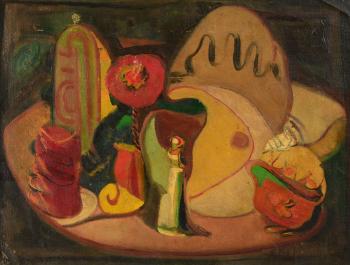 Modernist Table Top Still Life by 
																			Abraham Hankins