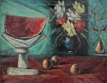 Still life of fruit and flowers by 
																			 Taka