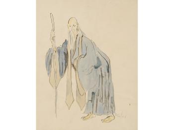 Old Chinese man - costume study for a Turandat by 
																			Cecil Beaton