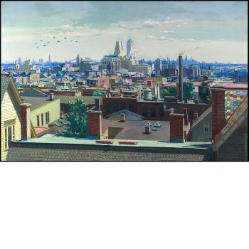 View Across the Newark Rooftops to New York by 
																	Vincent Jannelli