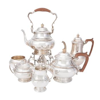 George V Silver Tea and Coffee Service by 
																	 Adie Bros.