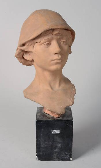 Buste d’un jeune garçon au chapeau by 
																	Jules Lagae