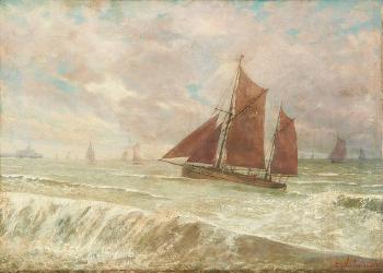 Retour des pêcheurs by 
																	Charles Joseph van Landuyt