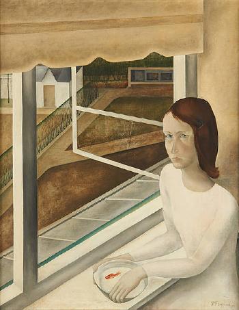 La jeune fille à la fenêtre ouverte by 
																	Paul Frognier