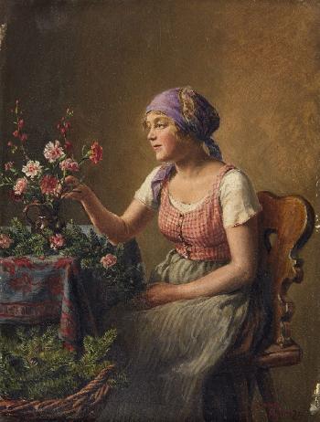 Die Blumenbinderin by 
																	Hans Hamza
