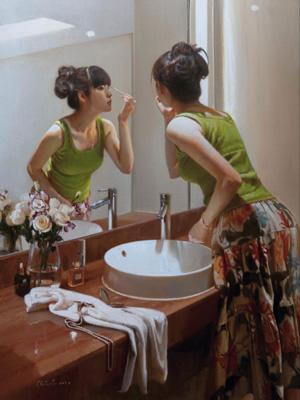 The Roses in Front of The Mirror by 
																	 Ren Zhizhong