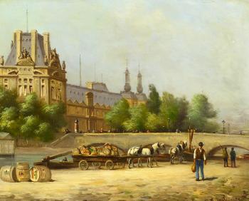 An der Seine, vor dem Louvre by 
																	Paul Emile Felix Raissiguier