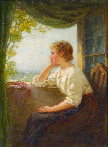 Dame am Fenster by 
																			Wilhelm Friedenberg