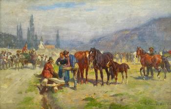 Bayerischer Pferdemarkt by 
																			Max Joseph Pitzner