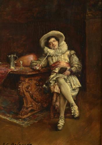 Gentleman smoking a pip by 
																			Hippolyte Francois Leon Duluard