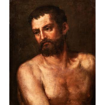 Half-length portrait of a bearded man by 
																	Jean Joseph Taillasson