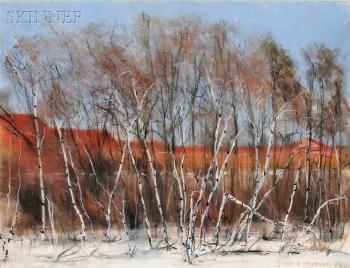 Winter Birches by 
																	John B Stockwell