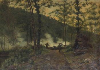 Charbonnier dans les bois des Conques by 
																	Jules Guiette