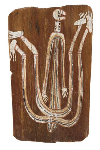 Maam, malignant spirit, male figure with multiple legs by 
																	Paddy Compass Namatbara