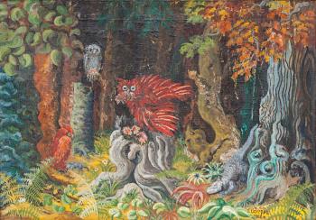 Fantasy Forest with Owl by 
																			Teofil Ociepka