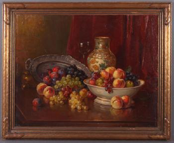 Still life with fruit by 
																			Anton Raufer-Redwitz