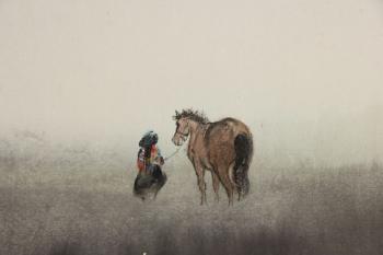 Morning on a pastoral highland by 
																			 Fu Xilin