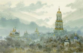 View of Kiev with the Kiev Pechersk Lavra by 
																	Oleg Nagrebelny