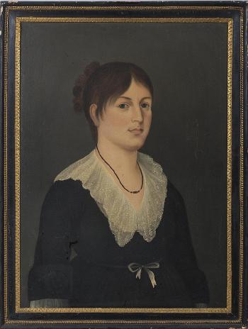 Portraits of John Mathias Deshong and his Wife, Sarah Salome Gebler of Philadelphia by 
																			Jacob Frymire