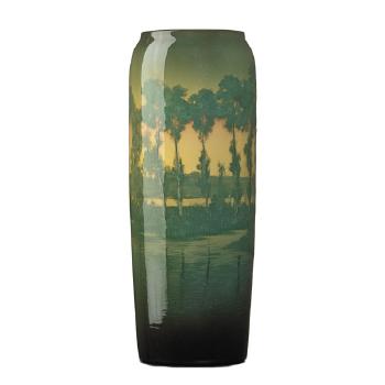 Tall Iris Glaze Vase With Landscape by 
																			Kataro Shirayamadani