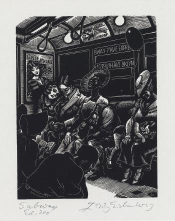 Subway (Sleep) by 
																	Fritz Eichenberg