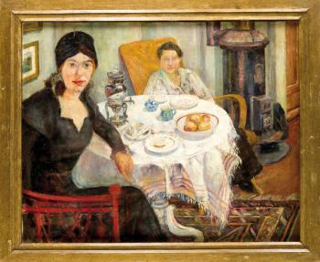 Interieur mit zwei Damen beim Tee by 
																	Hedwig Trumm-Witzel