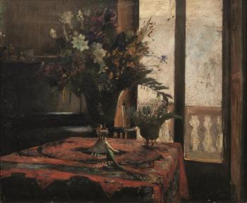 Interno con vasi di fiori by 
																	Gianni Maimeri