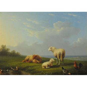 Pecore nel paesaggio by 
																	Francois Vandeverdonck