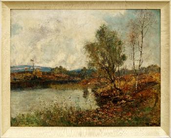 Wooded River Landscape by 
																	Alexander Wellwood Rattray