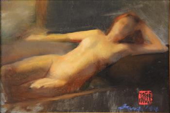 Untitled, a study of a reclining nude by 
																			Daisuke Takeya