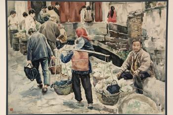 Provincial market scene by 
																			 Ying Qing