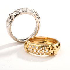Two diamond rings set by 
																			 Van Der Bauwede