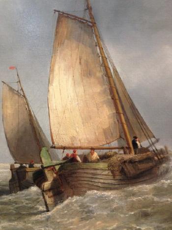 A sailing ship in choppy seas by 
																			William Garthwaite